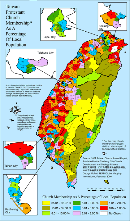 Taiwan Protestant Church Membership- % Of Local Population